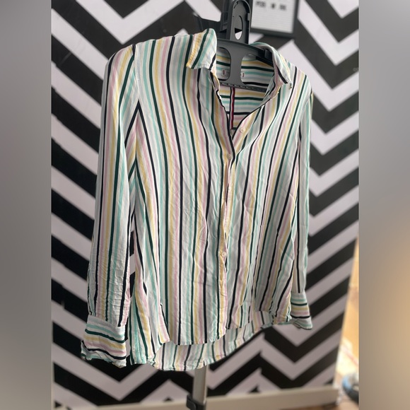 Tommy Hilfiger multi color stripes button down shirt | Closet Label #123.) - Picture 4 of 8
